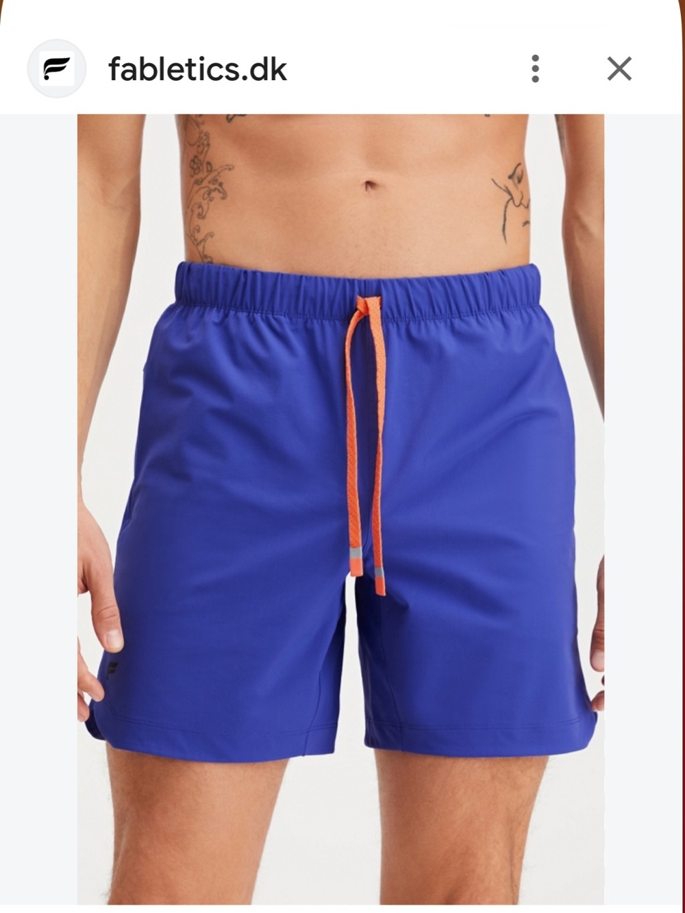 Fabletics Men’s Blue Swim Shorts with Orange Drawcord